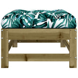 Garden Footstool with Cushion Impregnated Wood Pine 825561