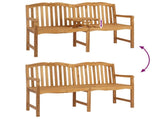 Handcarved Rose Bench Natural 155 x 60 x 94 cm Solid Teak Wood 42030024