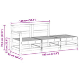 Sectional Sofa Units 3 Piece Wax Brown Solid Pine Wood 865501