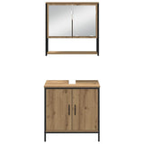 Bathroom Furniture Set with Door 3 pcs Brown 33 x 33 x 185.5 cm 3334361