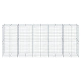 Gabion Basket with Cover 500x100x200 cm Galvanised Iron 3295233