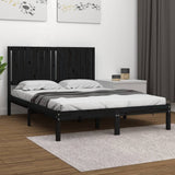 Bed Frame without Mattress Black 140x190 cm Solid Wood Pine 3104397