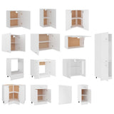 14 Piece Kitchen Cabinet Set Lyon White Engineered Wood 3067666
