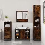 ZNTS 3 Piece Bathroom Furniture Set Smoked Oak Engineered Wood 3301122