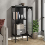 Sideboard Black 40x35x105 cm Glass and Steel 352999