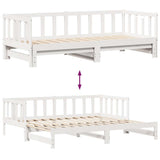 Daybed with Trundle and Drawers without Mattress White 90x200 cm 3302190