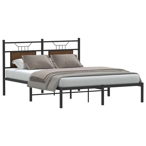 Bed Frame without Mattress Brown Oak 140x200 cm Engineered Wood 4106842