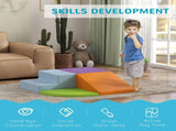 4-piece Soft Play Set, Climb and Crawl Foam, Toddler Stairs and Ramp, Orange T3398P348563