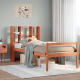 Bookcase Bed without Mattress Wax Brown 75x190 cm Small Single Solid Wood 3322026
