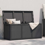 Garden Storage Box 270L Black PP Rattan 151229