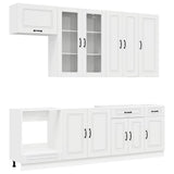 Kitchen Unit KALMAR 8 pcs High Gloss White Engineered Wood 3438197