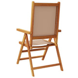 Reclining Garden Chairs 4 pcs Taupe Fabric and Solid Wood 3214544