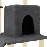 Cat Tree with Sisal Scratching Posts Dark Grey 96.5 cm 172078