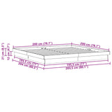 Bed Frame Natural 200 x 200 cm Solid Pine Wood 8004798