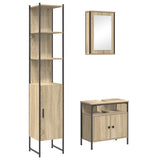Bathroom Furniture Set with Shelf Wall-mounted 3 pcs Sonoma oak 3399399