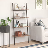 4-Tier Leaning Shelf Dark Brown and Black 64x34x150.5 cm 336374