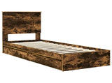 Storage Bed with Drawer Smoked Oak 75 x 190 cm Engineered Wood 3411261
