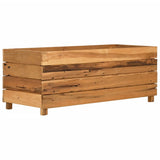 Raised Bed 100x40x38 cm Recycled Teak Wood and Steel 47422