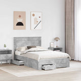 Bed Frame Concrete Grey 120 x 200 cm Engineered Wood 3410014