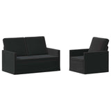 Sofa Set 2 pcs Black Velvet 3433196