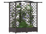 Raised Bed with Trellis and Roof Brown 124 x 40 x 126 cm PP 42032509