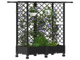Raised Bed with Trellis and Roof Black 124 x 40 x 127 cm PP 3423034