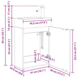 Bathroom Vanity Unit with Tap White 45.5 x 22.5 x 84 cm 889433