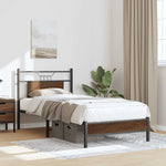 Bed Frame without Mattress Brown Oak 75x190 cm Small Single Engineered Wood 4106988