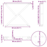 Dining Table Legs 2 pcs Black 90x cm Steel 4012732