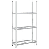 3-Layer Tyre Shelf Silver 110x40x200 cm Steel 4016970