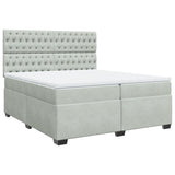 Box Spring Bed with Mattress Light Grey 200x200 cm Velvet 3291008