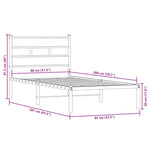 Metal Bed Frame without Mattress Sonoma Oak 80x200 cm 4017093