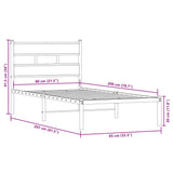 Metal Bed Frame without Mattress Sonoma Oak 80x200 cm 4017093