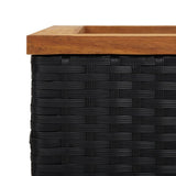 Planter Black 80x40x80 cm Poly Rattan 319417