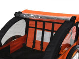 2 Seat Bike Trailer Bicycle wagon for Kids Child Steel Frame Safety Harness Seat Carrier Orange T3398P347531