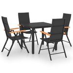 ZNTS 5 Piece Garden Dining Set Black and Brown 3060083