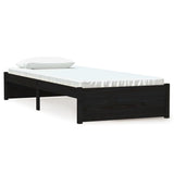 Bed Frame without Mattress Black Solid Wood 75x190 cm Small Single 814913