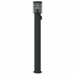 Outdoor Floor Lamps with Outlet 3pcs Black 110cm Stainless Steel 4006380