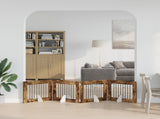 Dog Gate with Stands 4 pcs Smoked Oak 80 x 60 cm 892135