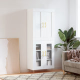 Highboard White 69.5x34x180 cm Engineered Wood 3199609