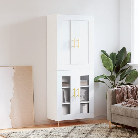 Highboard White 69.5x34x180 cm Engineered Wood 3199609