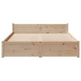 Bed Frame without Mattress 135x190 cm Double Solid Wood Pine 3301678