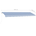 Manual Retractable Awning with LED 600x350 cm Blue and White 3069681