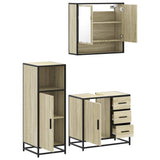 3 Piece Bathroom Furniture Set Sonoma Oak Engineered Wood 3300986