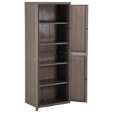 Garden Storage Cabinet Brown 65x45x172 cm PP Wood Look 151240