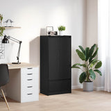 Cabinet with Drawer Black Oak 55.5x34x119.5 cm Engineered Wood 861644