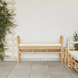 Garden Bench with Cushion Brown 110 x 38 x 65cm Bamboo 4108077