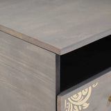 Coffee Table with Drawer Grey 80 x 54 x 40 cm Solid Mango Wood 4018785