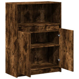 Sideboard with LED Smoked Oak 72x34x100 cm Engineered Wood 852163