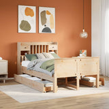 Bookcase Bed without Mattress 135x190 cm Double Solid Wood Pine 3308936